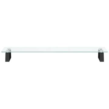 Monitor Stand Black 80x20x8 cm Tempered Glass and Metal