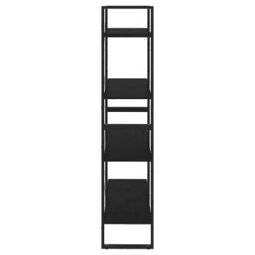 4-Tier Book Cabinet Black 80x30x140 cm Solid Pine Wood