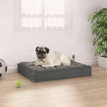 Dog Bed Grey 61.5x49x9 cm Solid Wood Pine