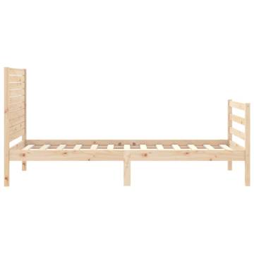 Bed Frame with Headboard Single Solid Wood