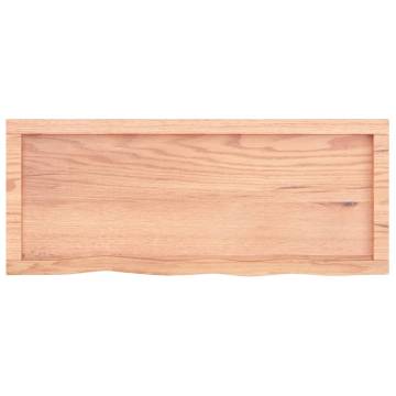 Table Top Light Brown 100x40x(2-4) cm Treated Solid Wood Oak