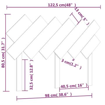 Bed Headboard Honey Brown 122.5x3x80.5 cm Solid Wood Pine