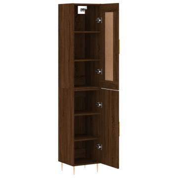 Highboard Brown Oak 34.5x34x180 cm Engineered Wood