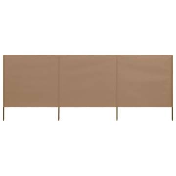 3-panel Wind Screen Fabric 400x160 cm Taupe