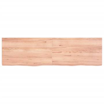 Table Top Light Brown 140x40x(2-4) cm Treated Solid Wood Oak