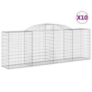 Arched Gabion Baskets 10 pcs 300x50x100/120 cm Galvanised Iron