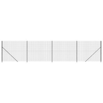 Wire Mesh Fence with Flange Anthracite 1.6x10 m