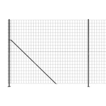 Wire Mesh Fence with Flange Anthracite 1.6x10 m