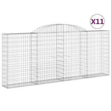 Arched Gabion Baskets 11 pcs 300x30x120/140 cm Galvanised Iron