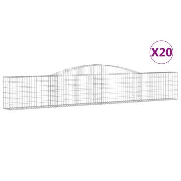 Arched Gabion Baskets 20 pcs 400x30x60/80 cm Galvanised Iron