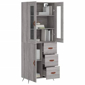 Highboard Grey Sonoma 69.5x34x180 cm Engineered Wood