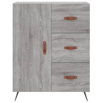 Highboard Grey Sonoma 69.5x34x180 cm Engineered Wood