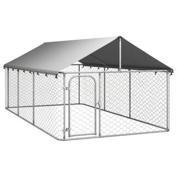 Outdoor Dog Kennel with Roof 400x200x150 cm