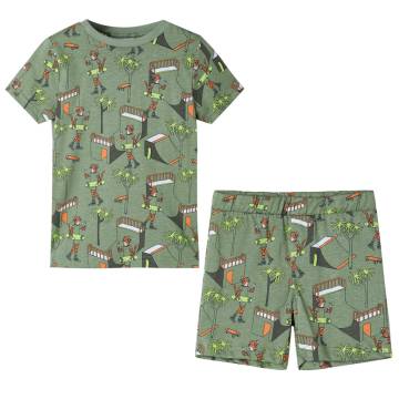 Kids' Pyjamas with Short Sleeves Light Khaki 128