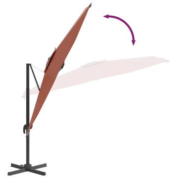 Cantilever Umbrella with Aluminium Pole Terracotta 300x300 cm