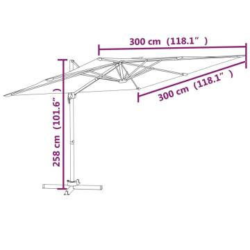 Cantilever Umbrella with Aluminium Pole Terracotta 300x300 cm