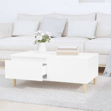 Coffee Table White 90x50x36.5 cm Engineered Wood