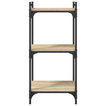 Bookcase 3-Tier Sonoma Oak 40x30x86 cm Engineered Wood