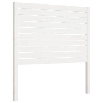 Bed Headboard White 81x4x100 cm Solid Wood Pine