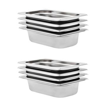 Gastronorm Containers 8 pcs GN 1/4 65 mm Stainless Steel