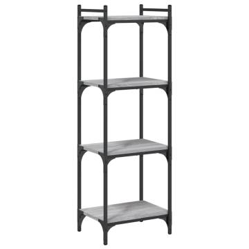 Bookcase 4-Tier Grey Sonoma 40x30x120 cm Engineered Wood