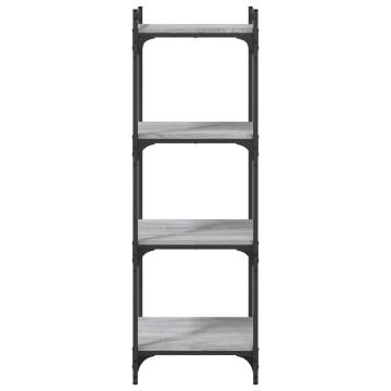 Bookcase 4-Tier Grey Sonoma 40x30x120 cm Engineered Wood