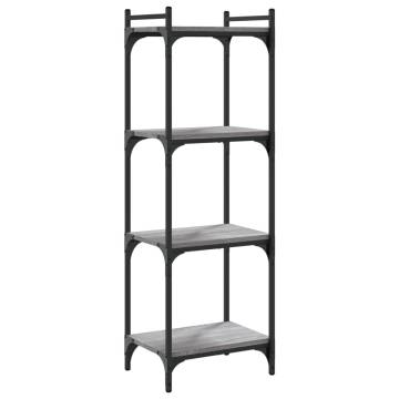 Bookcase 4-Tier Grey Sonoma 40x30x120 cm Engineered Wood