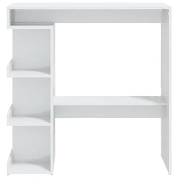 Bar Table with Storage Rack High Gloss White 100x50x101.5 cm