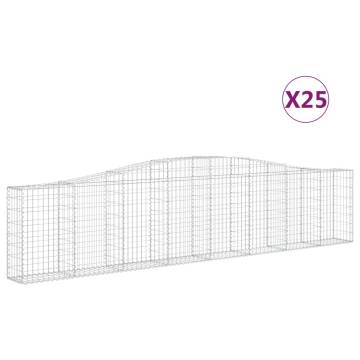 Arched Gabion Baskets 25 pcs 400x30x80/100 cm Galvanised Iron