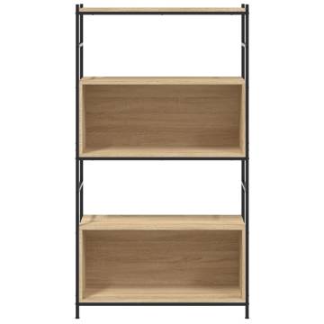 Bookshelf Sonoma Oak 80x30x145.5 cm Engineered Wood and Iron