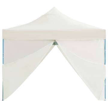 Folding Pop-up Party Tent with 8 Sidewalls 3x9 m Cream