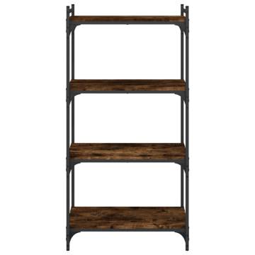 Bookcase 4-Tier Smoked Oak 60x30x120 cm Engineered Wood