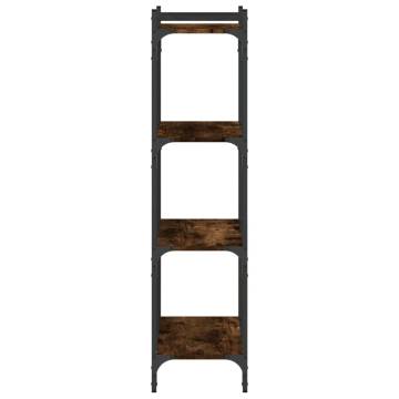 Bookcase 4-Tier Smoked Oak 60x30x120 cm Engineered Wood