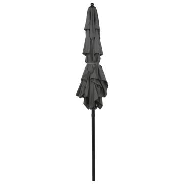 3-Tier Parasol with Aluminium Pole Anthracite 2x2 m