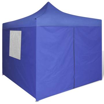 Foldable Tent 3x3 m with 4 Walls Blue