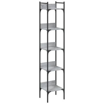 Bookshelf 5-Tier Grey Sonoma 35x30x174 cm Engineered Wood