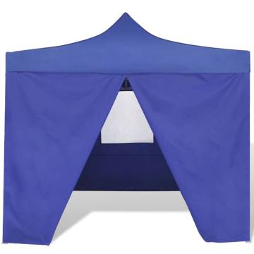 Foldable Tent 3x3 m with 4 Walls Blue