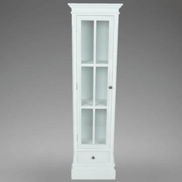 Chic Bookcase Cabinet with 3 Shelves White Wooden