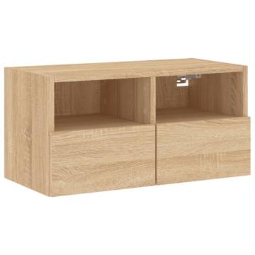 TV Wall Cabinet Sonoma Oak 60x30x30 cm Engineered Wood