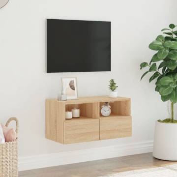 TV Wall Cabinet Sonoma Oak 60x30x30 cm Engineered Wood