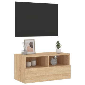 TV Wall Cabinet Sonoma Oak 60x30x30 cm Engineered Wood