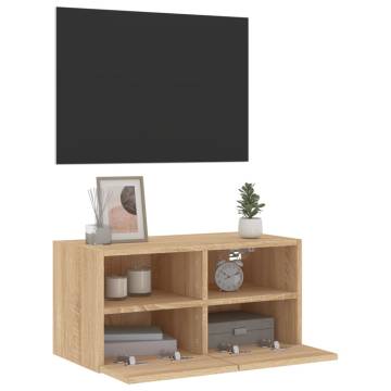 TV Wall Cabinet Sonoma Oak 60x30x30 cm Engineered Wood