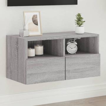 TV Wall Cabinet Grey Sonoma 60x30x30 cm Engineered Wood