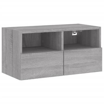 TV Wall Cabinet Grey Sonoma 60x30x30 cm Engineered Wood