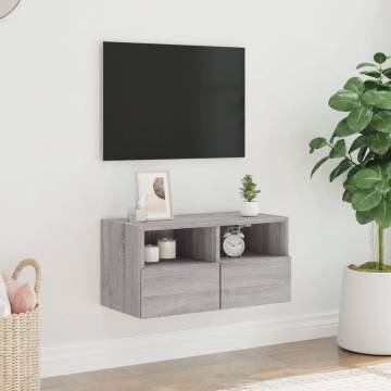 TV Wall Cabinet Grey Sonoma 60x30x30 cm Engineered Wood