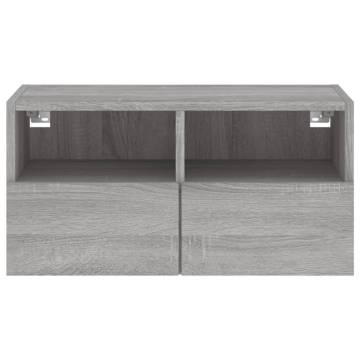 TV Wall Cabinet Grey Sonoma 60x30x30 cm Engineered Wood