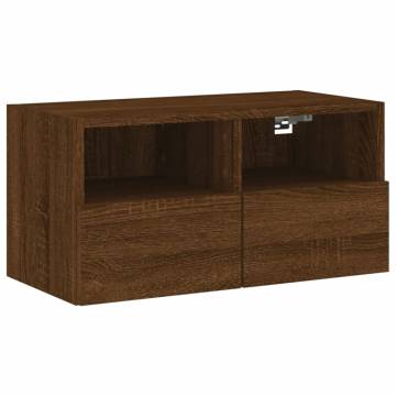 TV Wall Cabinet Brown Oak 60x30x30 cm Engineered Wood