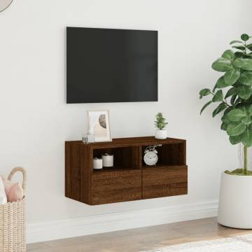 TV Wall Cabinet Brown Oak 60x30x30 cm Engineered Wood