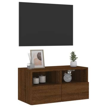 TV Wall Cabinet Brown Oak 60x30x30 cm Engineered Wood