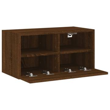 TV Wall Cabinet Brown Oak 60x30x30 cm Engineered Wood